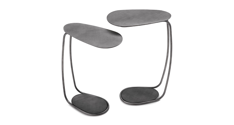 espello smoked mirrored side table