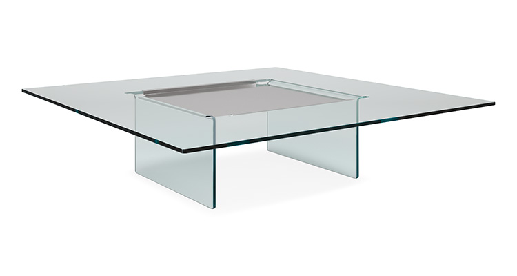 Soldes - Table basse carrée en frêne avec plateau en verre - Tallinn -  Interior's