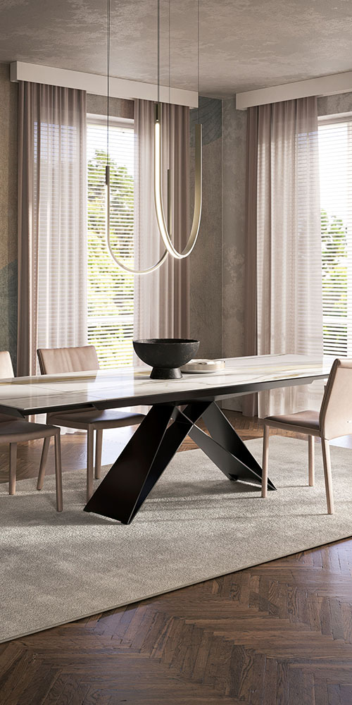 Mobili Fiver, First Extendable Table, Concrete Grey, Made in Italy
